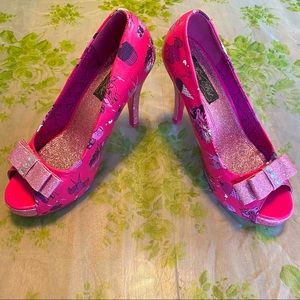 IRON FIST Pink Glitter Heels Unicorn Size 7 / 38